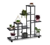 Relaxdays Estantería para plantas 9 niveles negro