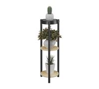 Relaxdays Estantería para plantas con 3 niveles marrón claro,negro