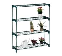 Relaxdays Estantería para plantas con 4 niveles verde oscuro