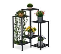 Relaxdays Estantería para plantas de metal negro