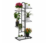 Relaxdays Estantería para Plantas Metálica, 5 Niveles, Mueble para Macetas, Repisas de Flores, Acero, 96x45x22 cm, Negro