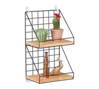 Relaxdays Estantería de pared estilo industrial M marrón claro,negro