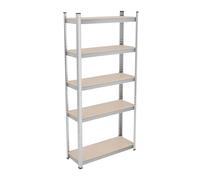 Relaxdays estantería Pesada, Set 2, AlxAnxF 168x80x30 cm, 250 kg, Plateada