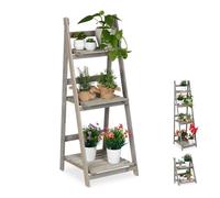 Relaxdays Estantería plantas de madera gris gris