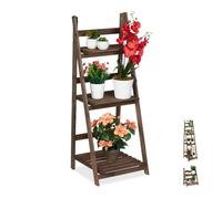 Relaxdays Estantería plantas de madera marrón oscuro