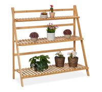 Relaxdays Estantería plantas plegable marrón claro