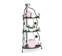 Relaxdays Estantería Plantas, Soporte Macetas 3 Niveles, Exterior e Interior, 82,5x31x31 cm, Negro