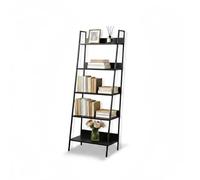 Relaxdays Estantería Tipo Escalera Moderna, 5 baldas, para Plantas, Libros y decoración, HBT: 170 x 60 x 30 cm, Negro