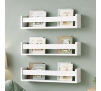 Relaxdays estanterías Infantiles, Set de 3, Montaje en Pared, Colgantes | blancas, (Al x An x F) 10 x 58 x 12 cm
