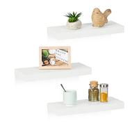 Relaxdays Pack 3 estantes pared blancos flotantes blanco