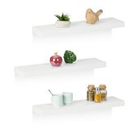 Relaxdays Pack 3 estantes pared flotantes 60 x 15 blanco