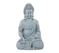 Relaxdays Estatua Buda sentado 18 cm gris