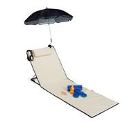 Relaxdays Esterilla acolchada con respaldo beige,negro
