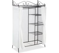 Relaxdays, estilo campestre, color , perchero, 5 estantes, color blanco, metal, acabado brillante