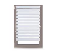 Relaxdays Estor Doble Klemmfix sin taladrar, 2 Unidades, Estor Lateral con Rayas, Doble Estor para Ventana, Tela 86 x 156 cm, Color Blanco