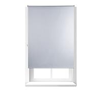 Relaxdays Estor Opaco Enrollable sin Taladrar, Tela-Aluminio, Ancho Tejido 116 cm, 120 x 160 cm, Blanco