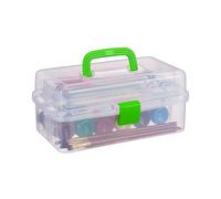 Relaxdays Estuche de plástico transparente verde,transparente