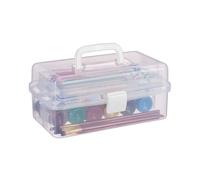 Relaxdays Estuche organizador con 9 compartimentos blanco,transparente