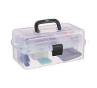 Relaxdays Estuche organizador con 9 compartimentos negro,transparente