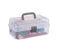Relaxdays Estuche organizador con 9 compartimentos transparente,gris