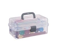 Relaxdays Estuche organizador con 9 compartimentos transparente,gris