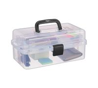 Relaxdays Estuche organizador con 9 compartimentos negro,transparente