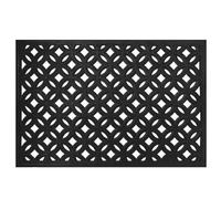 Relaxdays Felpudo 60 x 40 cm, Resistente a la Intemperie, Antideslizante, Interior/Exterior, Anillas de Goma, Negro