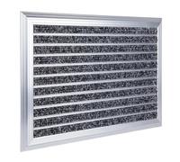 Relaxdays Felpudo, 60x40 cm, Aluminio, Resistente a la Intemperie, Antideslizante, para Interior y Exterior, Plateado