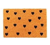 Relaxdays Felpudo Coco 60x40, Corazones, Antideslizante, Multicolor
