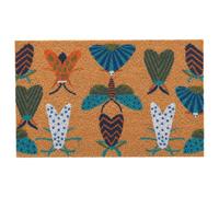 Relaxdays Felpudo de coco con animales, 60x40 cm blanco,azul,marrón claro