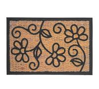 Relaxdays Felpudo de coco y PVC, 60x40 cm marrón claro,negro