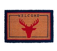 Relaxdays Felpudo Coco Welcome, 60 x 40 cm, Antideslizante, Multicolor
