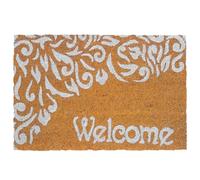 Relaxdays Felpudo Coco, Welcome, 60x40 cm, Antideslizante, Multicolor