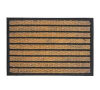Relaxdays Felpudo, Coco y Goma, de Rayas, 60 x 40 cm, Natural/Negro