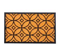 Relaxdays Felpudo coco y goma, 75x45 cm marrón claro,negro