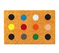 Relaxdays Alfombra de Coco 60x40, de Lunares, Antideslizante, Multicolor