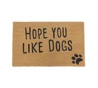 Relaxdays Felpudo de Coco Antideslizante para Mascotas, Resistente a la Intemperie, 80 x 50 cm, Natural/Negro