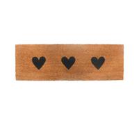 Relaxdays Felpudo de coco corazones estrechos marrón claro,negro