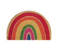 Relaxdays Felpudo de Coco, Semicircular, 40x60 cm, Alfombrilla Arcoíris, Interior y Exterior, Antideslizante, Multicolor