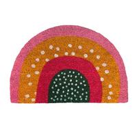 Relaxdays Felpudo de coco, semicircular boho, multicolor