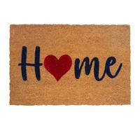 Relaxdays Felpudo coco Home marrón claro,rojo,negro