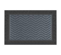 Relaxdays Felpudo de polipropileno ranurado negro,gris