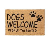 Relaxdays Felpudo Entrada Casa Perros, Alfombrilla Puerta, Coco y Goma, 60x40 cm, Tapete Welcome, Marrón Natural