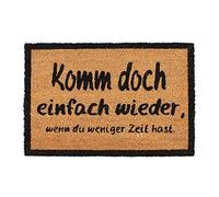 Relaxdays Felpudo Exterior Antideslizante «KOMM Wieder», Fibra de Coco-PVC, Marrón-Negro, 60 x 40 cm
