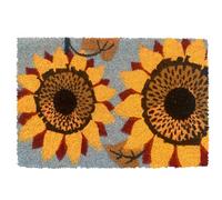 Relaxdays Felpudo coco plantas 60x40 cm naranja,negro,gris