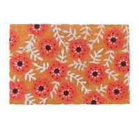 Relaxdays Felpudo coco plantas 60x40 cm blanco,marrón claro,rojo