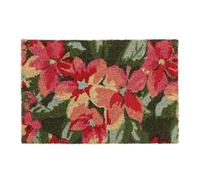 Relaxdays Felpudo coco diseño flores verde,rosa,rojo