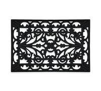 Relaxdays Felpudo Goma, 40 x 60 cm, Alfombra para la Entrada de Casa, Antideslizante, Resistente a la Intemperie, Negro