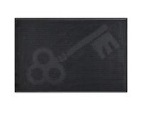 Relaxdays Felpudo Goma, 40 x 60 cm, Tapete Pinchos, Interior y Exterior, Resistente a la Intemperie, Diseño Llave, Negro