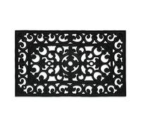 Relaxdays Felpudo Goma, 45x75 cm, Resistente Intemperie, Antideslizante, Alfombra para Entrada de casa, Moqueta, Negro